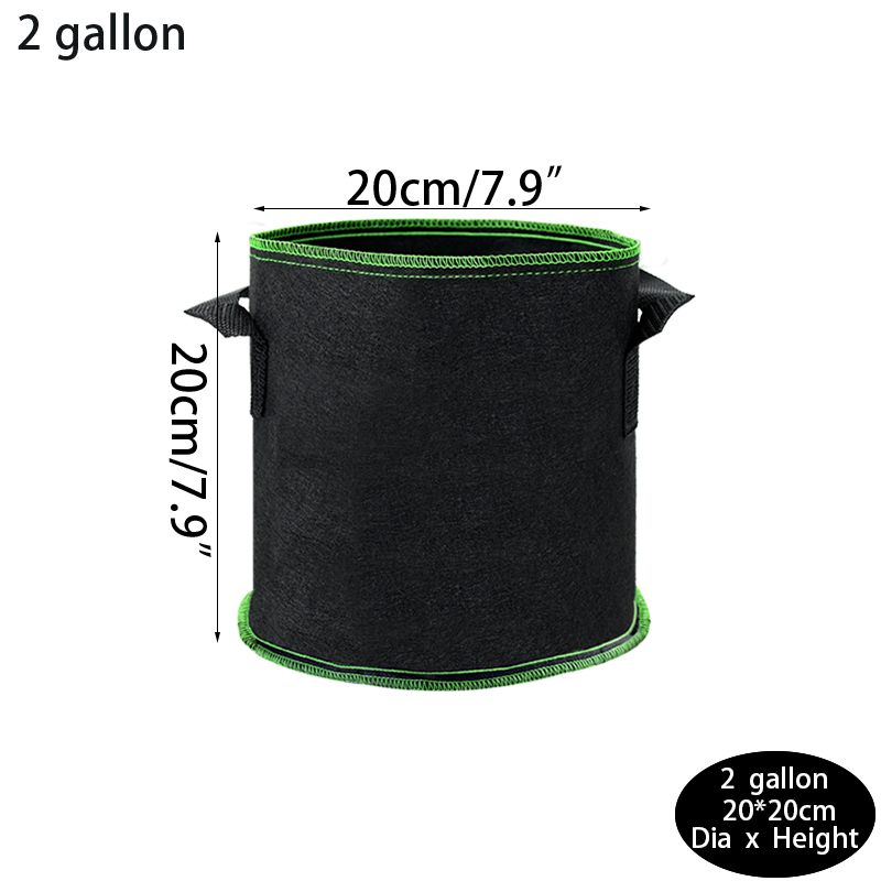 2/3/5/7/10 Gallon Grow Bags Fabric Grow Container Bag Pot Vegetable Strawberry Tomato Growing Planter Garden Flower Planting Pot: B01-2gallon