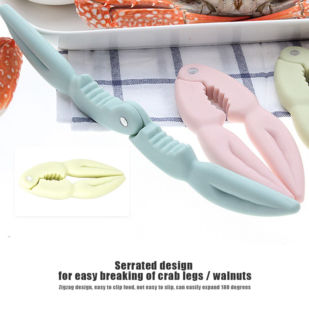 Pinzas para cangrejo de mano, de plástico, antideslizante, 180 grados, instrumento para cangrejos, cocina
