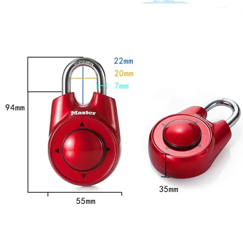 Master Keyless Lock Portable Combination Directional Password Padlock Gym Luggage Case Anti-Theft Security Locker Door Lock