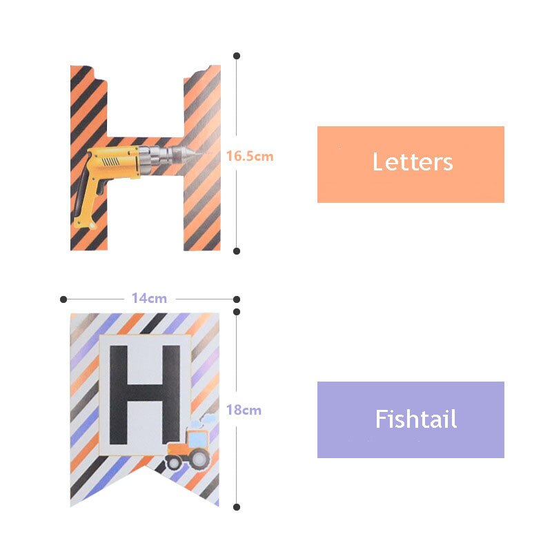 Happy Birthday Banner Birthday Party Decoration Birthday Decoration For Home Cartoons Engineering Vehicle Balloon Banner