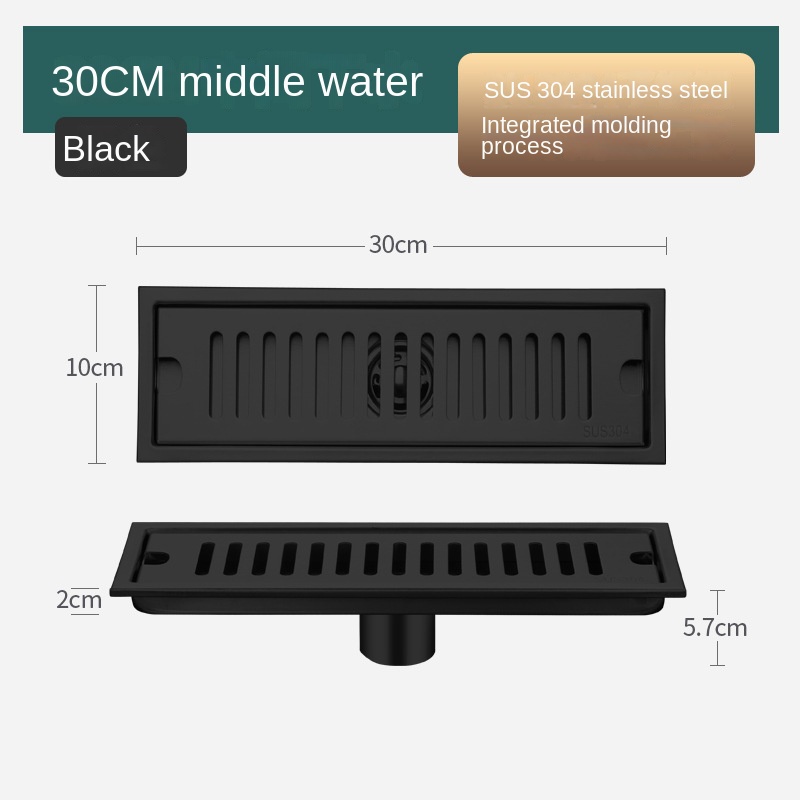 Zwart 20-80 cm verlengde afvoerputje badkamer toilet 304 roestvrij staal grote verplaatsing afvoerputje anti-geur en insectenbestendig: Rood