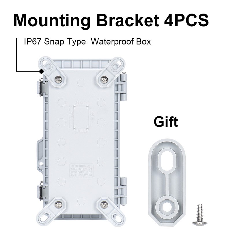 ABS Waterproof Enclosure IP67 Plastic Box Electrical Wire Junction Housing Outdoor With buckle Hasp Electronic Project Case