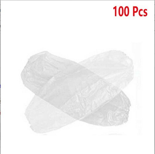 100Stck Einweg Schutzhüllen Abdeckung Schutzhülle Wasserdichte Einweg Arm Ärmel Abdeckungen Kunststoff Ärmelschonern: 100Stck Weiß