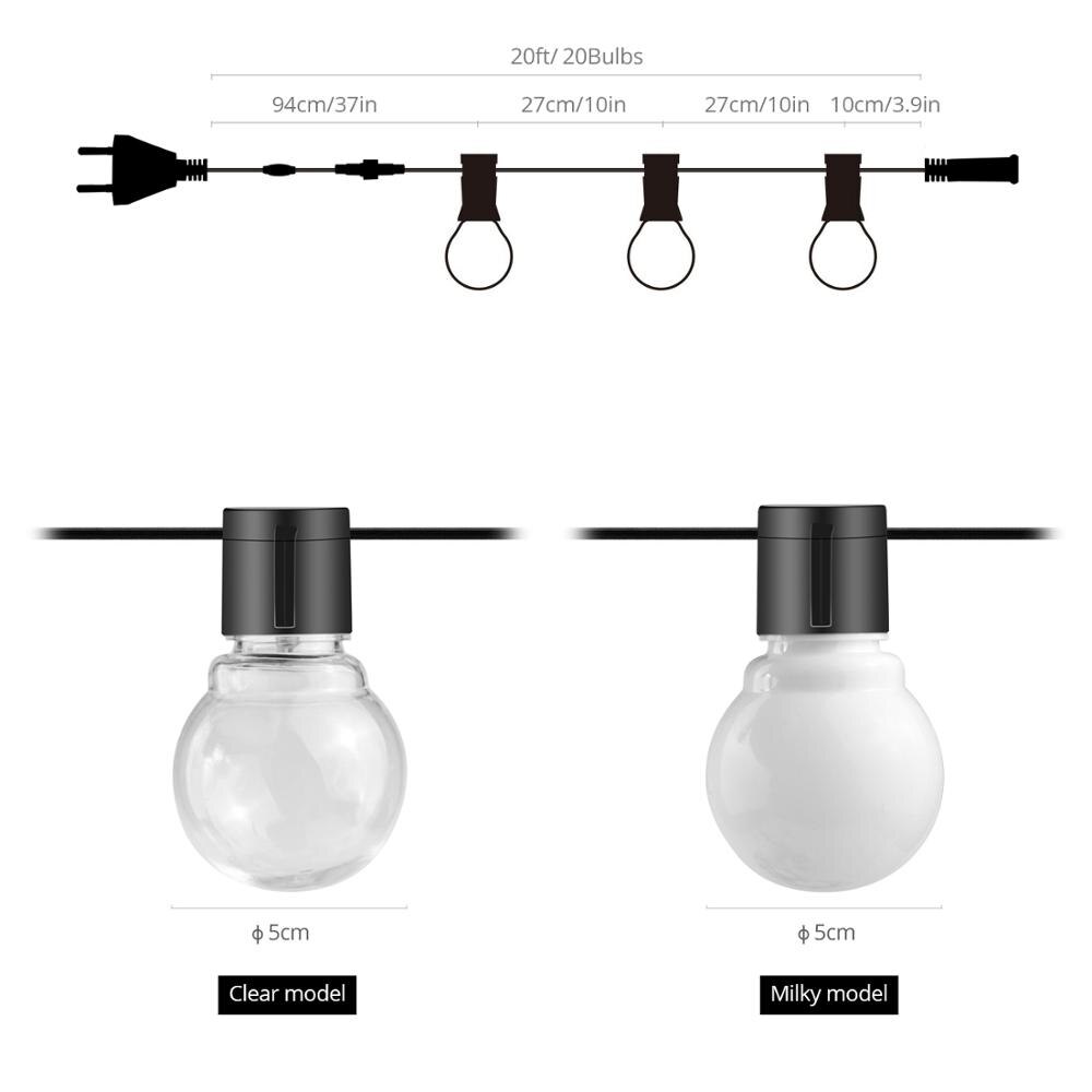 Ulkona nurmikkolamppu led-lamppu merkkijono valot  ac 220v puutarhasisustus 10/20 lamppua keiju merkkijono kuisti takapiha joulu häävalot