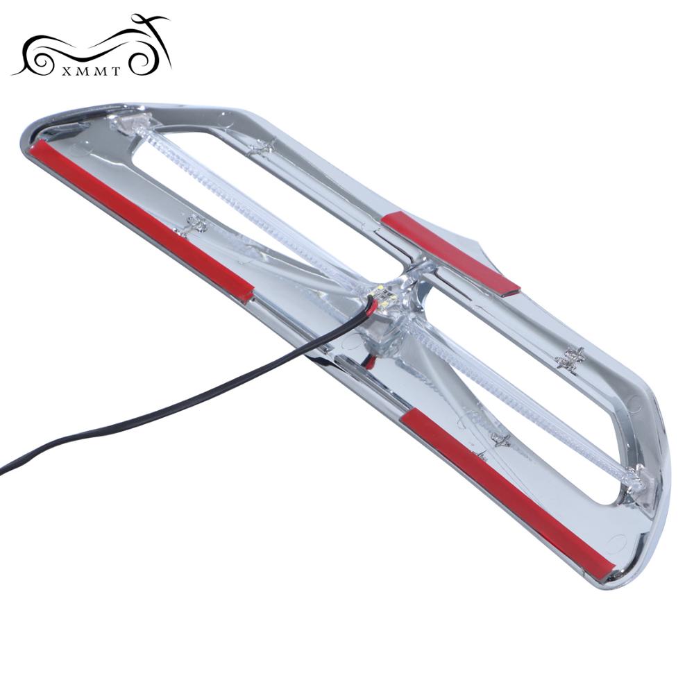 Chrome Motorcycle LED Lighted Fairing Intake Trim Vent Accent Case for Harley Touring Electra Street Glide