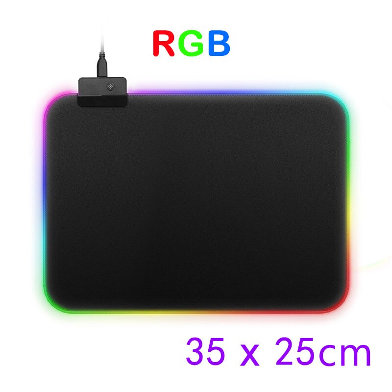 Rgb Gaming Muismat Grote Muismat Led Backlight Computer Mousepad Draadloze Oplader Grote Muis Tapijt Voor Toetsenbord Bureau Mat: 35x25cm