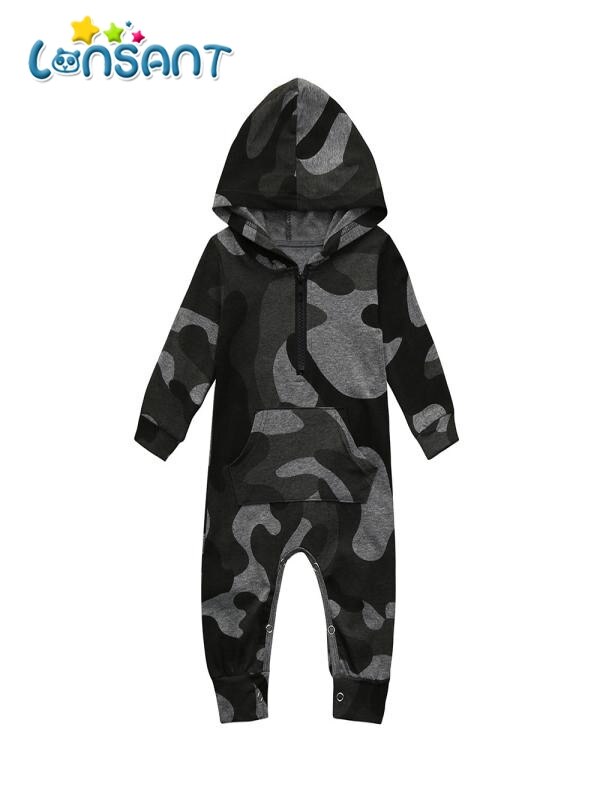 Lonsant com capuz roupas do bebê infantil menino menina manga longa impresso macacão de bebê macacão de verão roupa recém-nascido n30