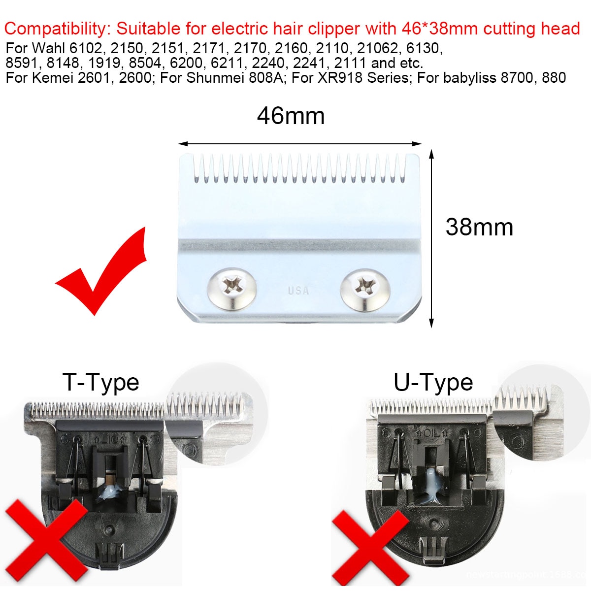 2/8/10Pcs 1.5-25mm Hair Clipper Cutting Guide Comb Guards Limit Comb Tools Kit for 46x38mm Cutting Head Hair Clipper for WAHL