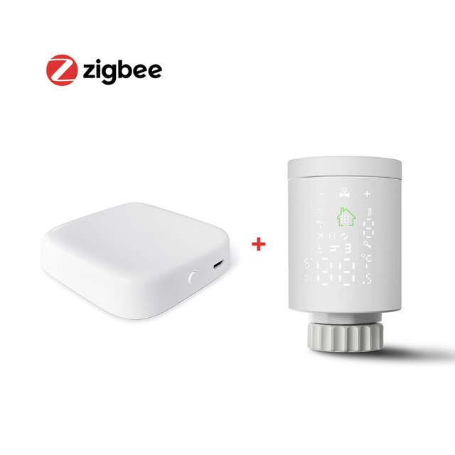 Vanne de Thermostat de radiateur intelligente AVATTO Zigbee, contrôleur d'actionneur de vanne de radiateur thermostatique Tuya pour Alexa, Google Home: gateway Valve 1pcs