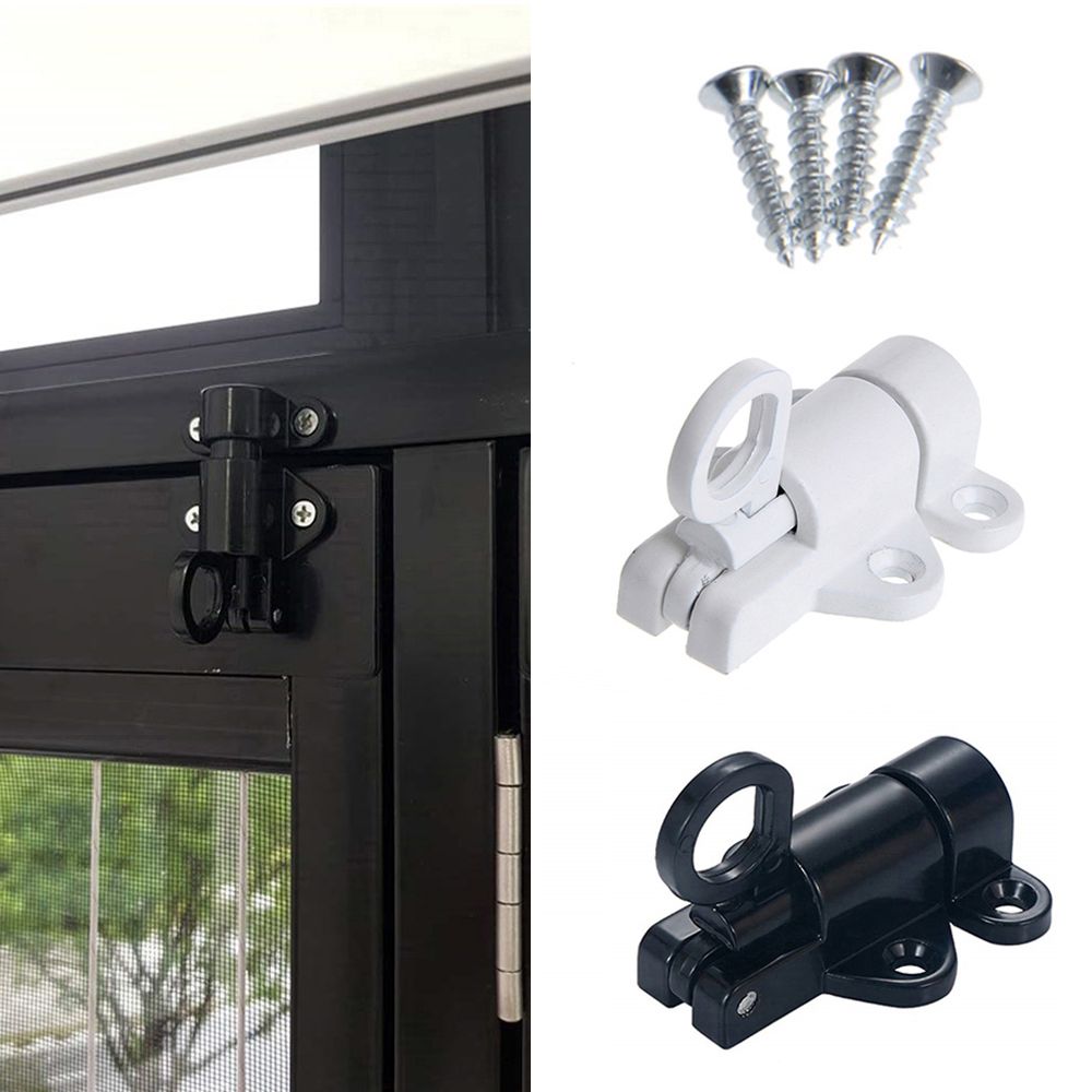 Window Latch Lock With Screws Gate Security Pull Ring Spring Bounce Aluminum Latch Lock Furniture Hardware Tool