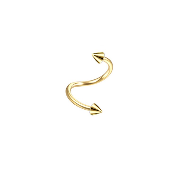 1Pc/Nase Ringe Septum durchbohren Nase Ring Lippe Ring Ohrringe Für Frauen Edelstahl Felsen Hüfte Band Punk durchbohren Körper Schmuck: Stil 2 golden