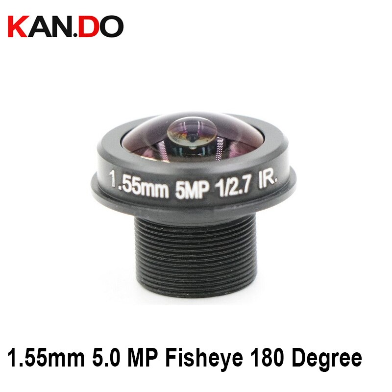 Cámara CCTV 1,55mm lente 5,0 megapíxeles ojo de pez 180 grado MTV M12 x 0,5 montaje lente infrarroja de visión nocturna para cámara CCTV