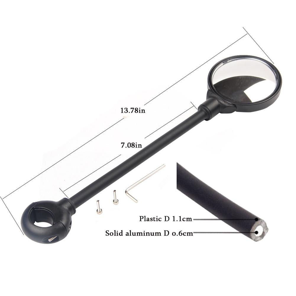 Bike Spiegel Verstelbare Fietsen Achteruitkijkspiegel Grote Scherm Flexibele Fietsstuur Mount Reflecterende Spiegel Voor E-Bike Motor