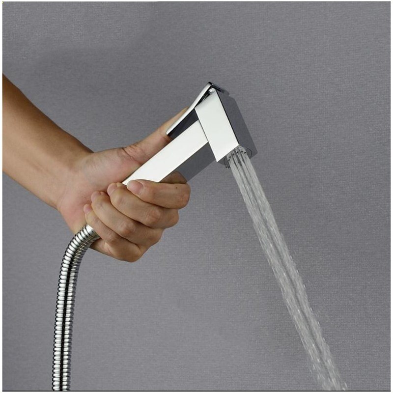 Hand held Toilet Bidet Sprayer set Kit Solid Brass Hand Bidet faucet for Bathroom hand sprayer shower head Square