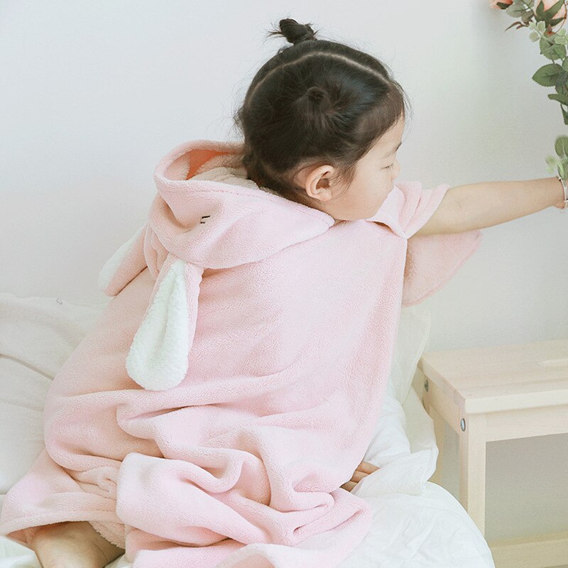 Poncho de bebé Toalla de baño Bebe Toalla Velvet 70*120cm capucha de lana toallas infantiles Manta