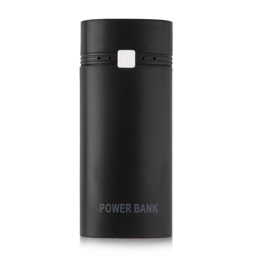 5600mah caso banco de potência kit 2x18650 bateria portátil power bank caixa escudo com saída usb & indicador para iphone sem bateria: black