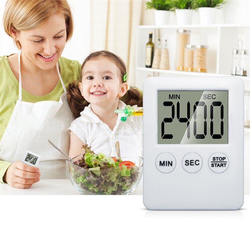 Super Thin LCD Digital Screen Kitchen Timer Square Cooking Count Up Countdown Alarm Sleep Stopwatch Temporizador Clock