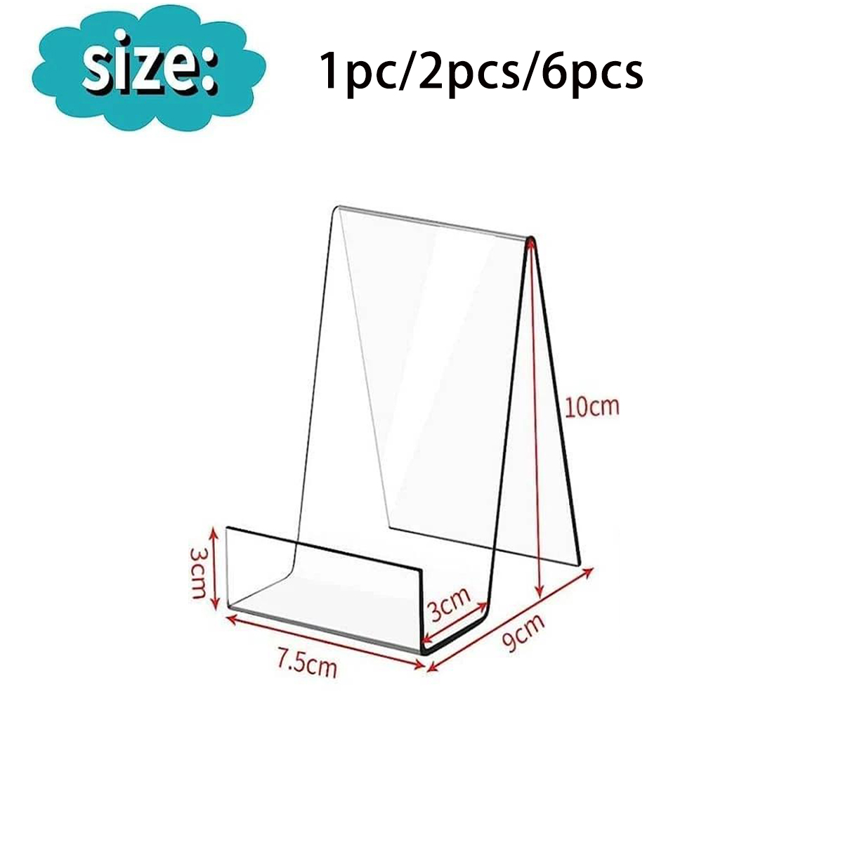 1/2/6pcs Clear Acrylic Display Book Stand Easel Holder For Displaying Picture Albums, Books, Music Sheets, Artworks,CDs, Etc