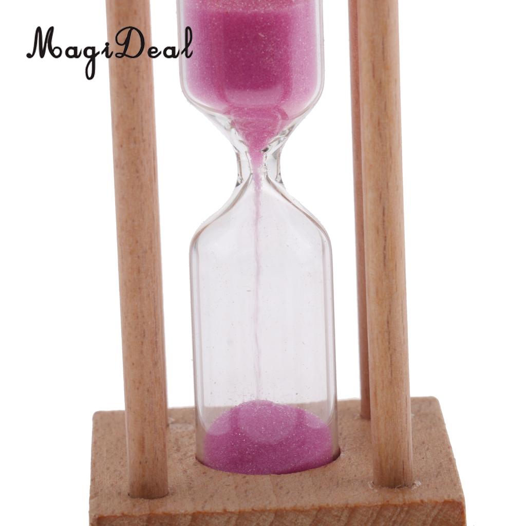 MagiDeal 1 Minutes Wooden Frame Hourglass for Kids Brushing Timer Kitchen Cooking Timer - Purple