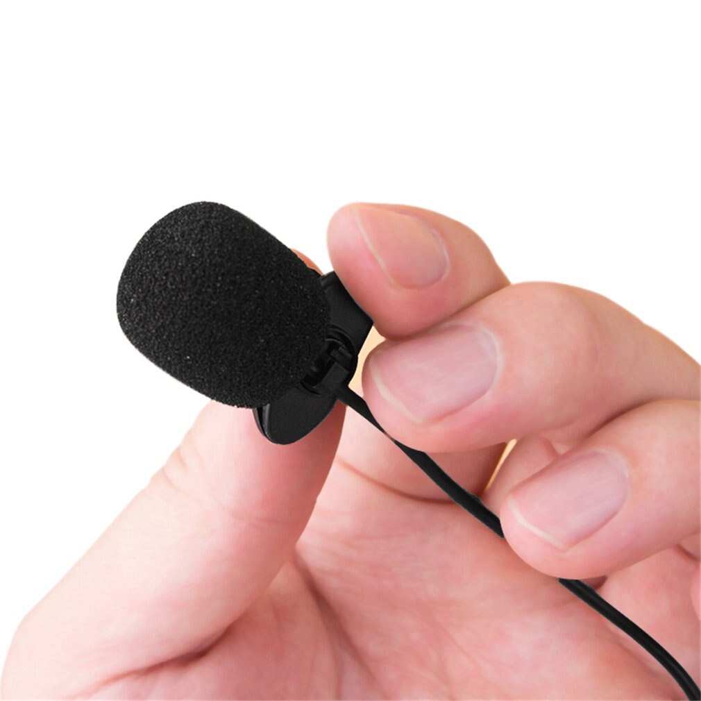 Mini micrófono discurso portátil de 3,5mm Mini Estudio con Clip para ordenador portátil Notebook conferencias micrófono de enseñanza negro