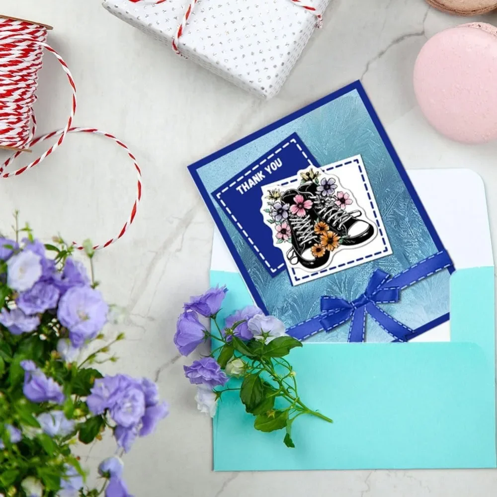 Schoenen Bloemen Duidelijke Stempel Lente Thema Duidelijke Stempels Siliconen Stempels voor DIY Scrapbooking Fotoalbum Decoratieve Kaarten