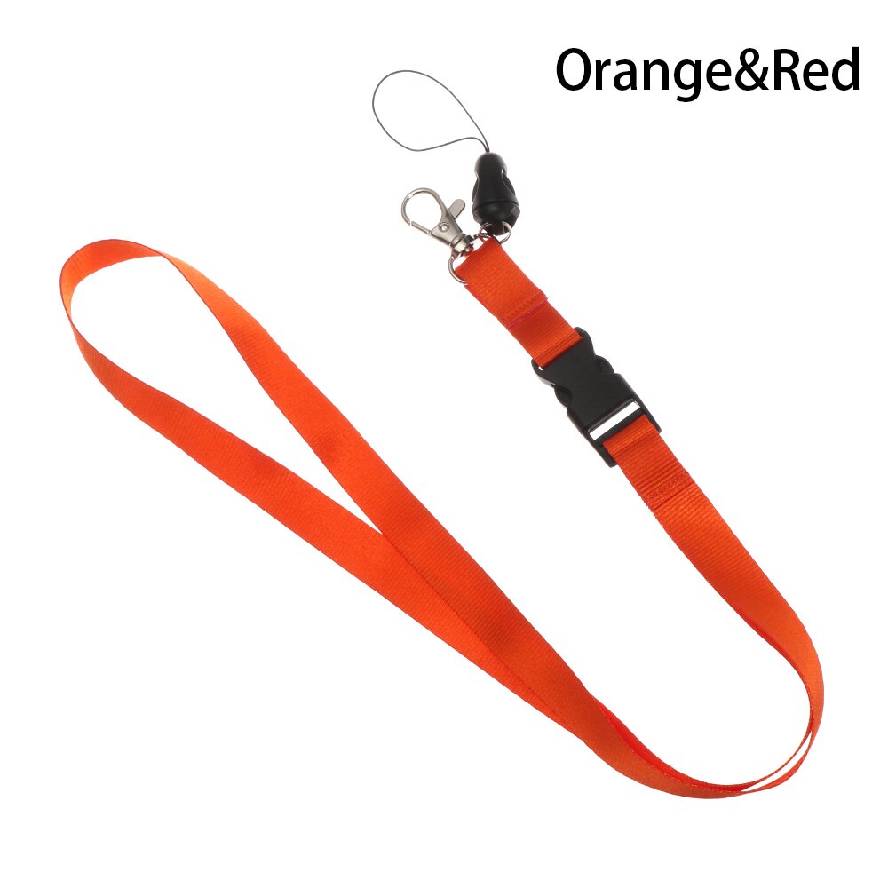 Moda kolorowe smycz na telefon osobowość smycz na szyje smycze klucze ID Card Gym pasek do telefonu komórkowego USB smycz na identyfikator liny kamery: Orange-Red