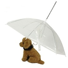 Paraguas impermeable para mascotas, sombrilla de tracción para perros pequeños, Poncho para caminar, cubierta transparente con correa integrada, novedad