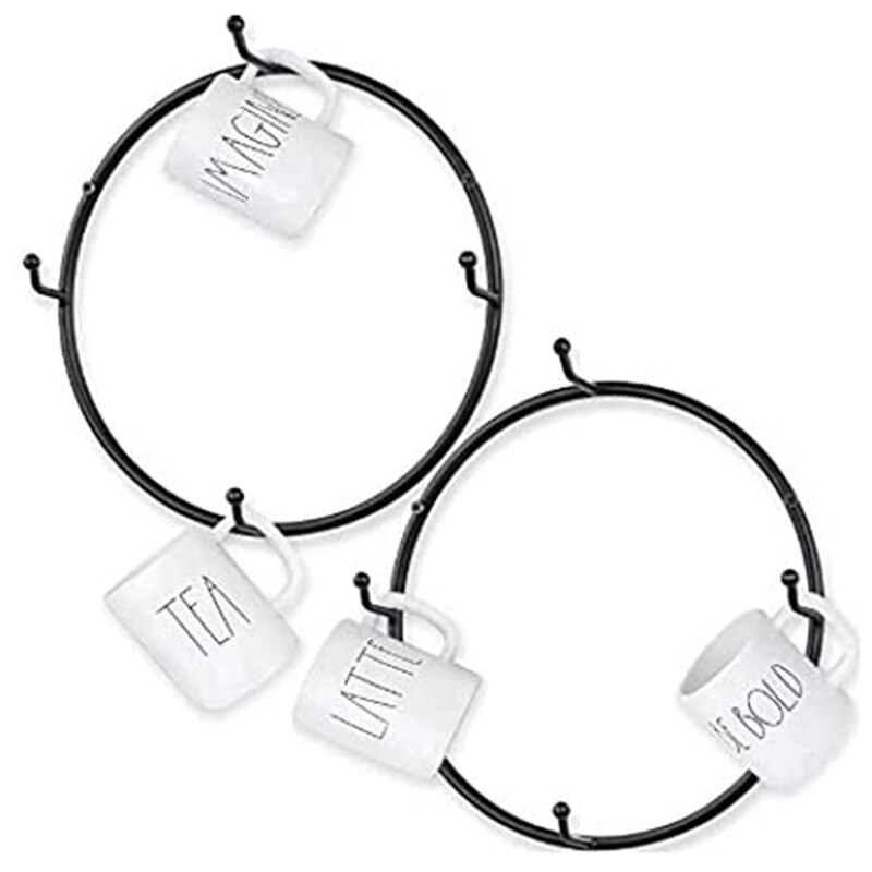 Mural Porte-Gobelet À Café (9.8 pouces/3 pièces) Rond Porte-gobelet Avec tasse à café Rack De Stockage Et Rack De Stockage