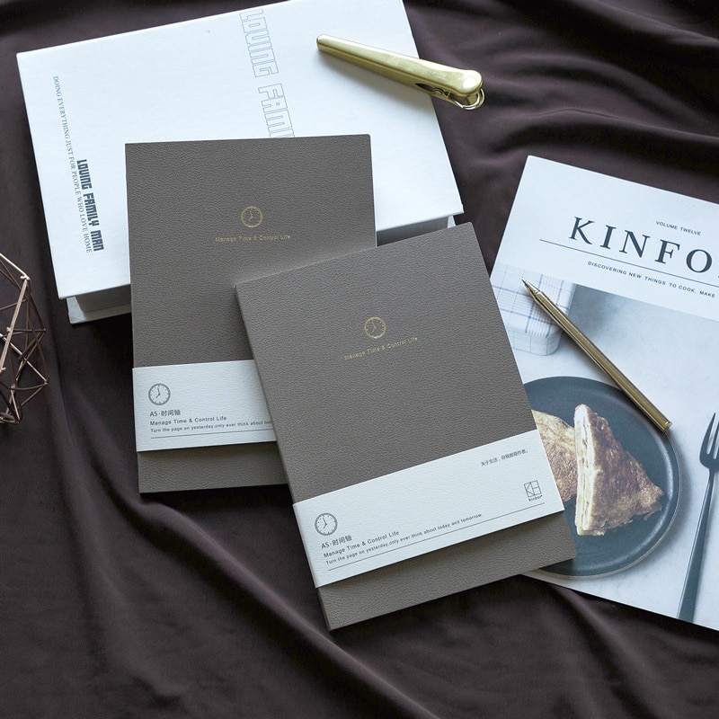 My Timeline Scheduler Notebook A5 Planner Book 80 Sheets DIY Undated Calendar+Check List+Monthly Weekly Plan Paper Cool