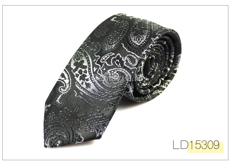 Herre slips smalt slips 6cm klassisk paisley slips til mænd formel business bryllup jakkesæt halstøj jacquard vævede slips: Ld15309