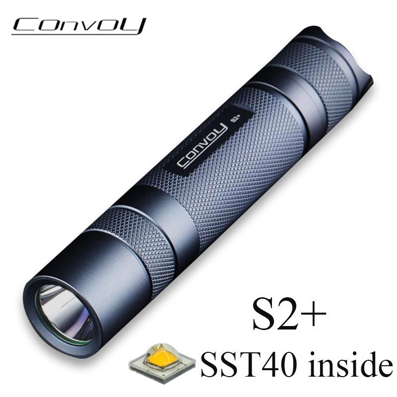 Convoy S2 Plus SST40 Linterna Linterna LED de alta potencia 18650 Luz de Flash 1800 lúmenes Camping pesca luz de trabajo Mini linterna