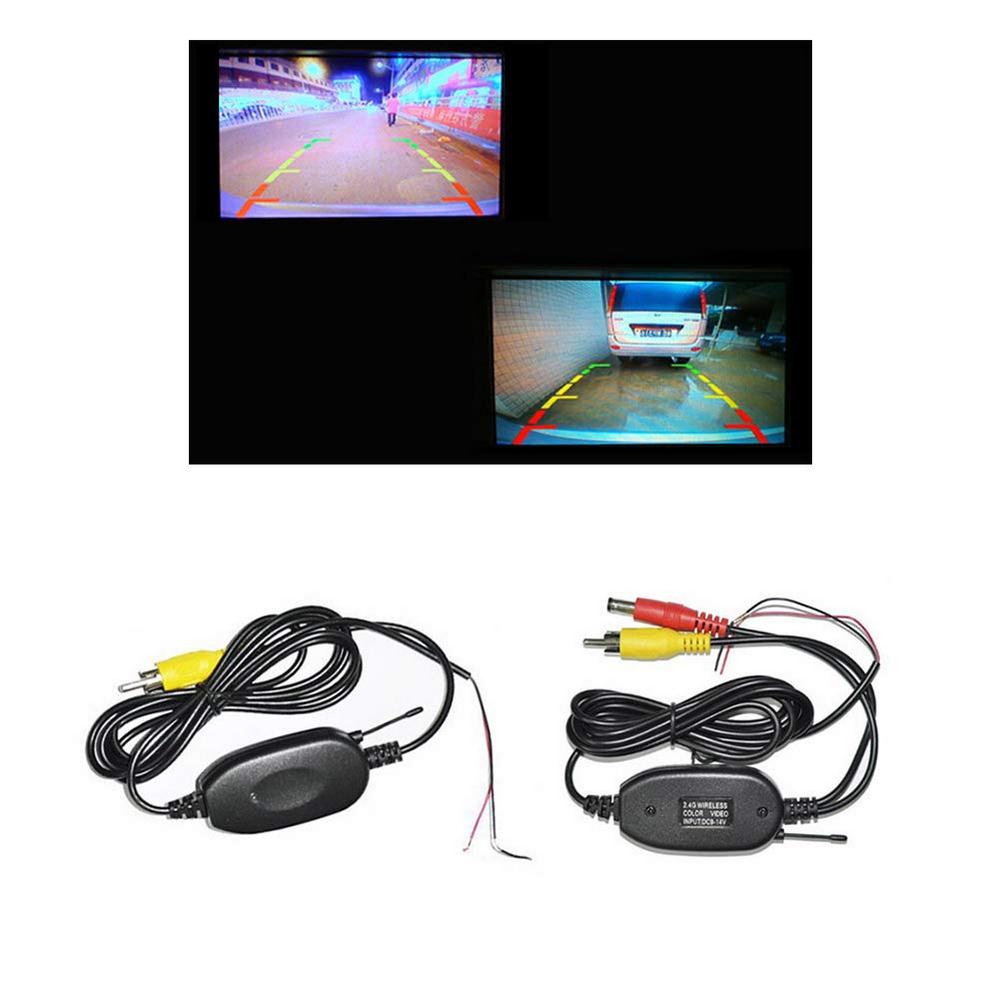 Reverse Parking Backup Cam Monitor 2.4G Wireless RCA Video Transmitter Receiver Adapter Kit Rear View Camera Parking Sensor
