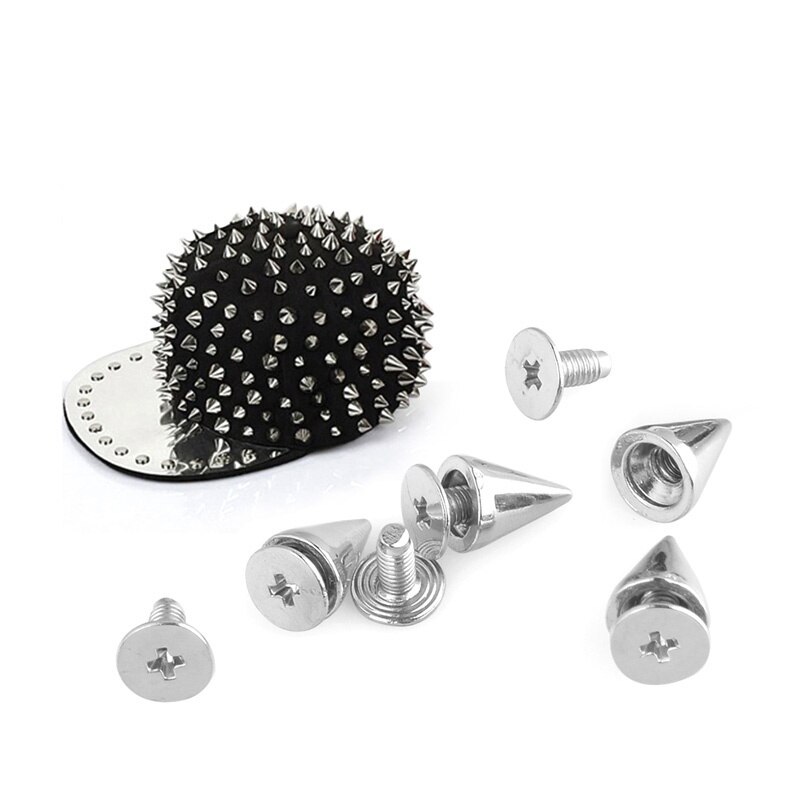 20/50/100 Sets Hardware Accessories Leathercraft DIY Bag Studs Spike Rivets Metal Decorative 7X10MM