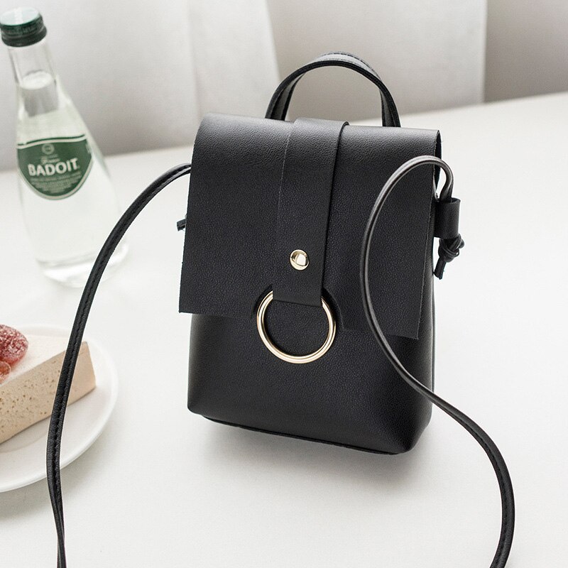 Women bag spring trend solid color mini Women shoulder bag crossbody bag Preppy Style casual simple handbags: Black