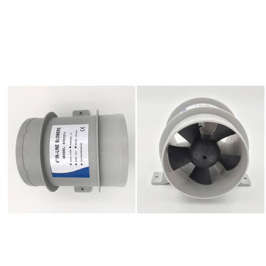 2 stk 4 tommer tavs inline blæser , 12v stille luftstrømsgenererende turbo fan til luftcirkulation i kanaler, ventilationskanaler, vokse telte