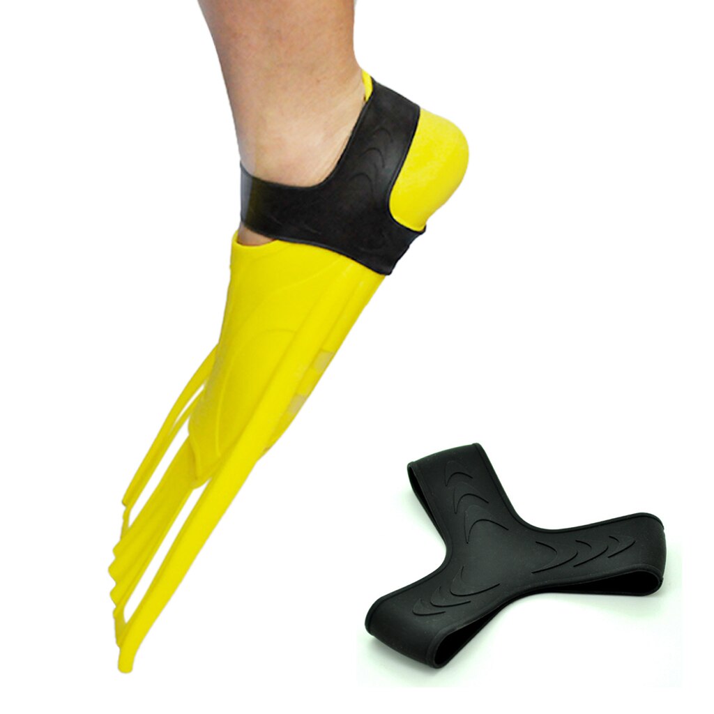 1 paar rubberen vinhouders/grippers voor duiken en snorkelen, y-vormig, zwart