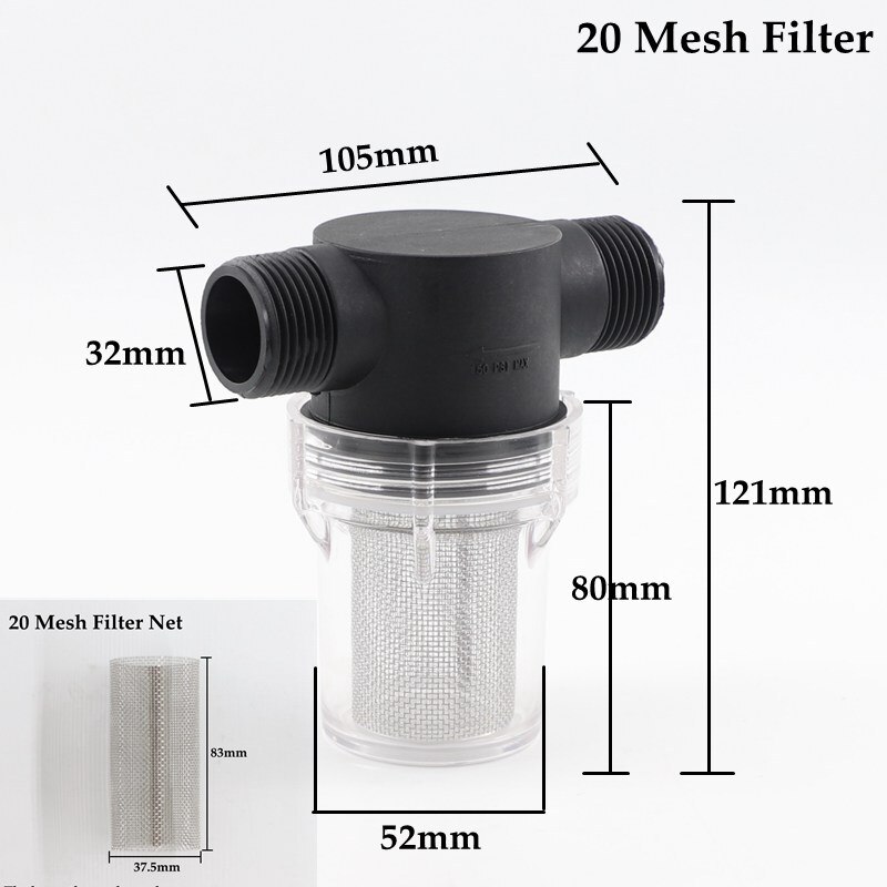 Garden Watering Filter 1&#39;&#39; Male Thread Plastic Irrigation System Impurity Prefilter Aquaculture Household Water Pipe Filter: 1 Inch 20 Mesh