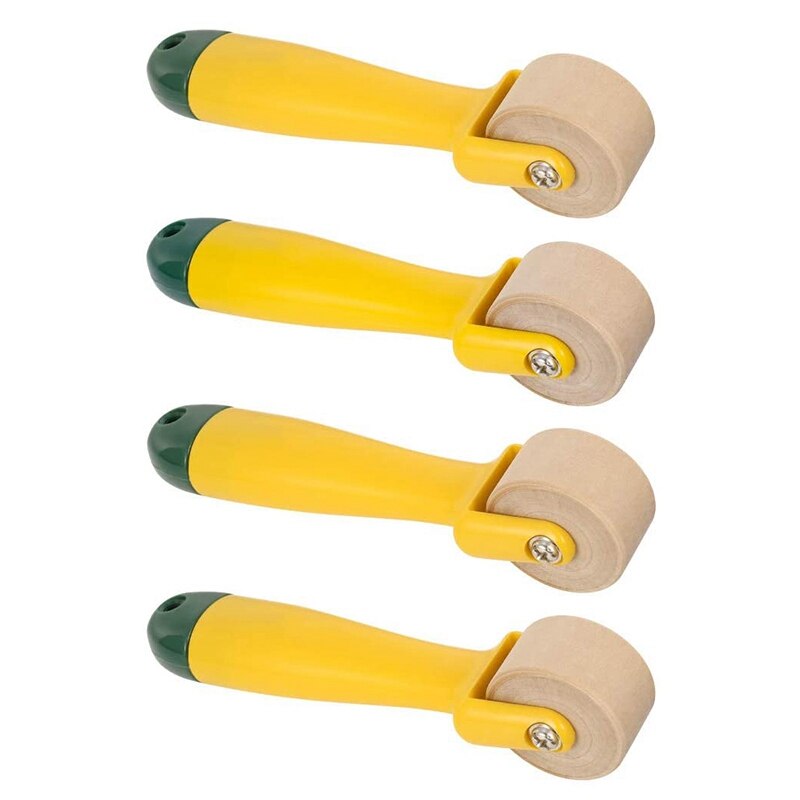 4 Pack Behang Naad Roller Behang Rand Naad Roller Naad Hand Druk Roller Platte Aandrukrol Voor Behang: Default Title