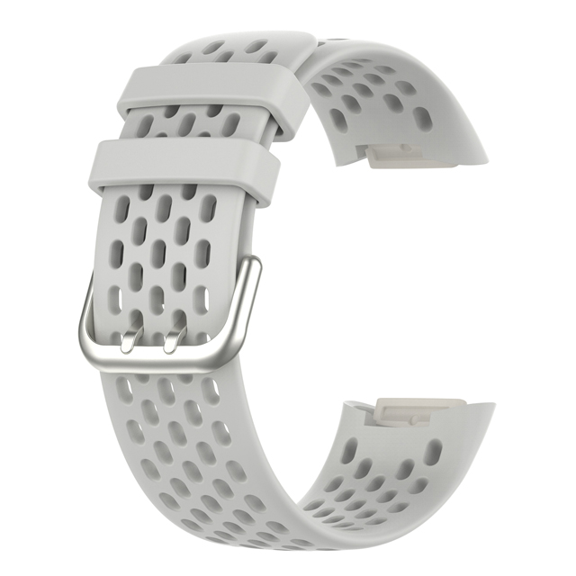 Andningsbart gummiband för fitbit charge 5 correa sport ersättningssilikonarmband för fitbit charge 6 klockarmband: S / Röd svart