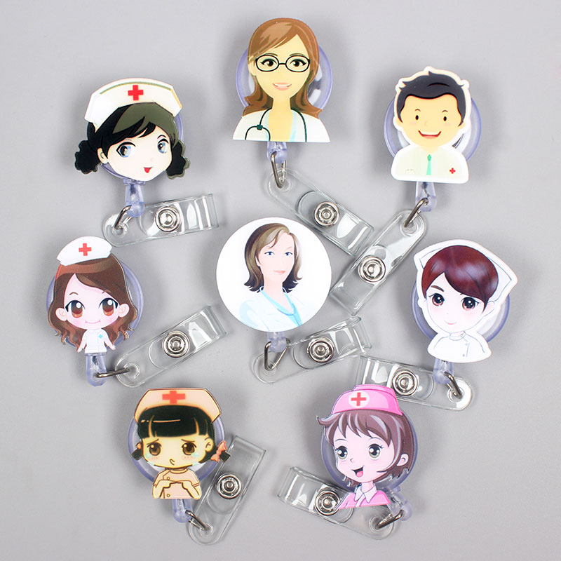 Pour hôpital médecin et infirmière Clown rétractable support de badge bobine fille infirmière exposition Enfermera garçon fille nom carte poitrine