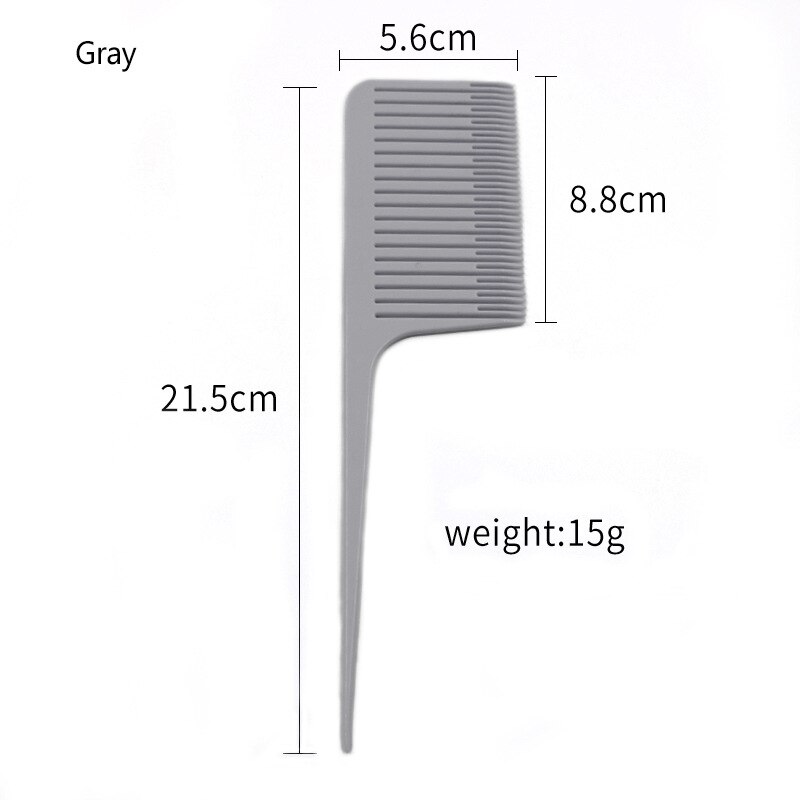 Peine de teñido de cola Pro-pelo teñido tejido corte peines cepillo de pelo para salón de peluquería resistente a altas temperaturas: Gris