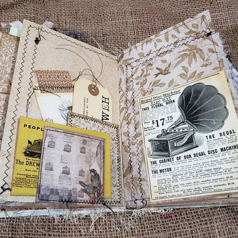 Vintage imitatie naaien plant doek patroon dikke ambachtelijke papier Scrapbooking decoratie DIY creatieve Journal Dagboek Planner Kaart