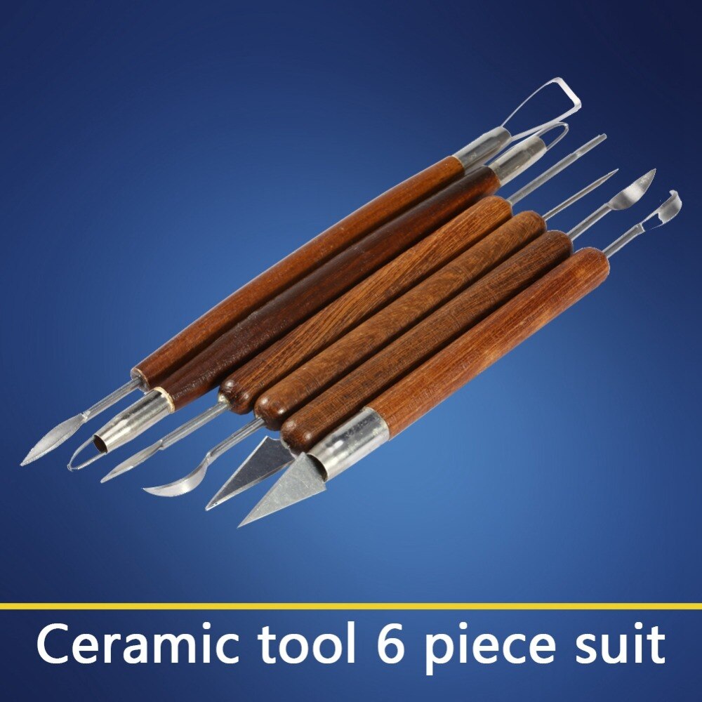 Nosii 6pcs/set Clay Sculpting Set Wax Carving Pottery Tools Shapers Polymer Modeling Assorted Pottery Clay Sculpting Tools Set