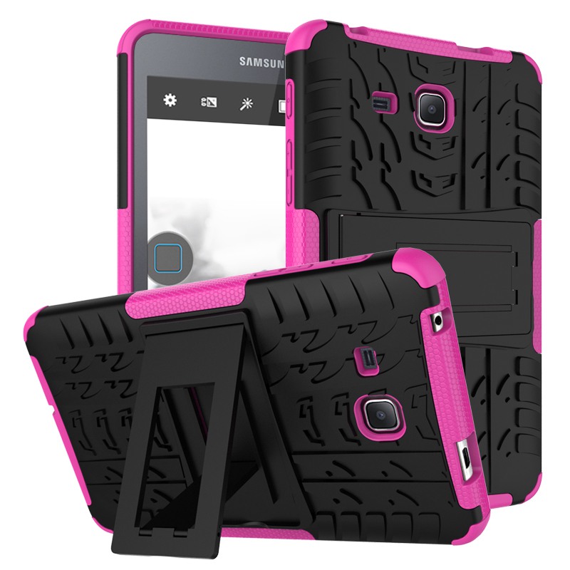 Case for Samsung SM-T280 SM-T285 case T280 TPU+PC Tablet Stand Armore Cover for Samsung galaxy Tab A 7.0 T280 T285 coque: Rose red