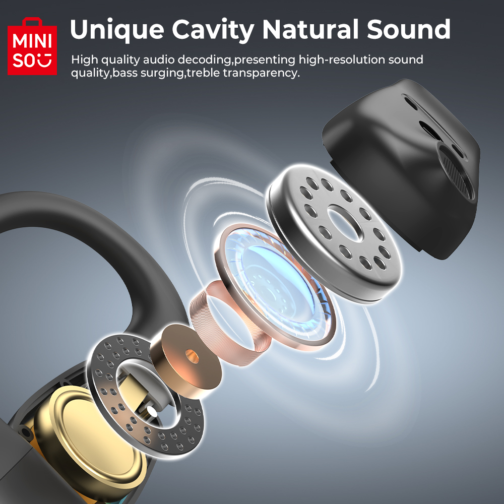 MINISO M98 True kabellos offen Ohr Ohrhörer Bluetooth 5.4 Ohren, 13 mm dynamischer Treiber OWS Ohren Köpfe Spielen Headset Super lang Endur