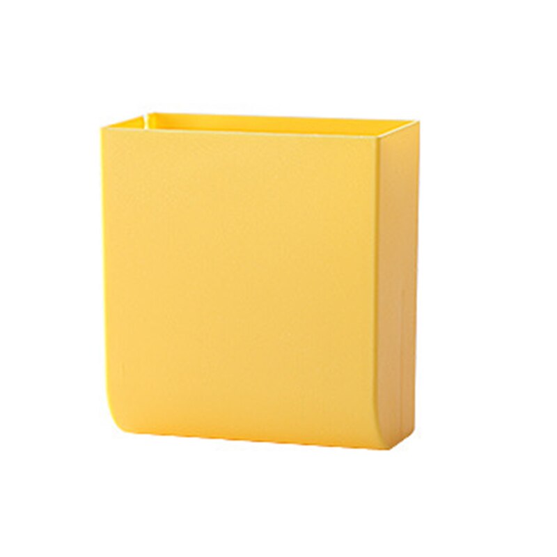 Wall Mounted Storage Organizer Storage Box Remote Control Case About Air Conditioner TV Mobile Phone Plug Holder Stand Rack: Yellow