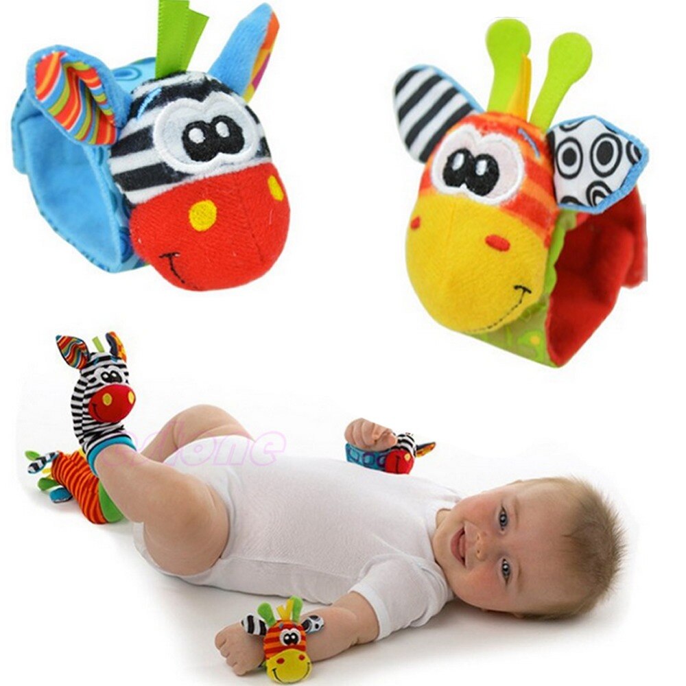 Schattige baby, jongens, schattige dieren, hand, pols, bellen, voet, sok, rammelaars, knuffels, babyshower