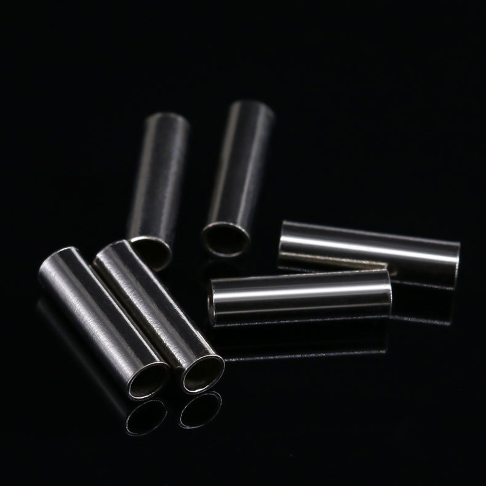 FTK 100 Uds manguitos de engarzado de un solo barril tubo de cobre línea de pesca manguitos de bucle de engarzado virola de Cable conector de cuerda de alambre aparejo
