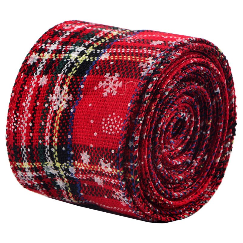 6M Kerst Lint Rood Zwart Plaid Linnen Linten Kerstboom Boog Decoraties Voor Huis Xmas Cadeaupapier Lint Noel: Style H