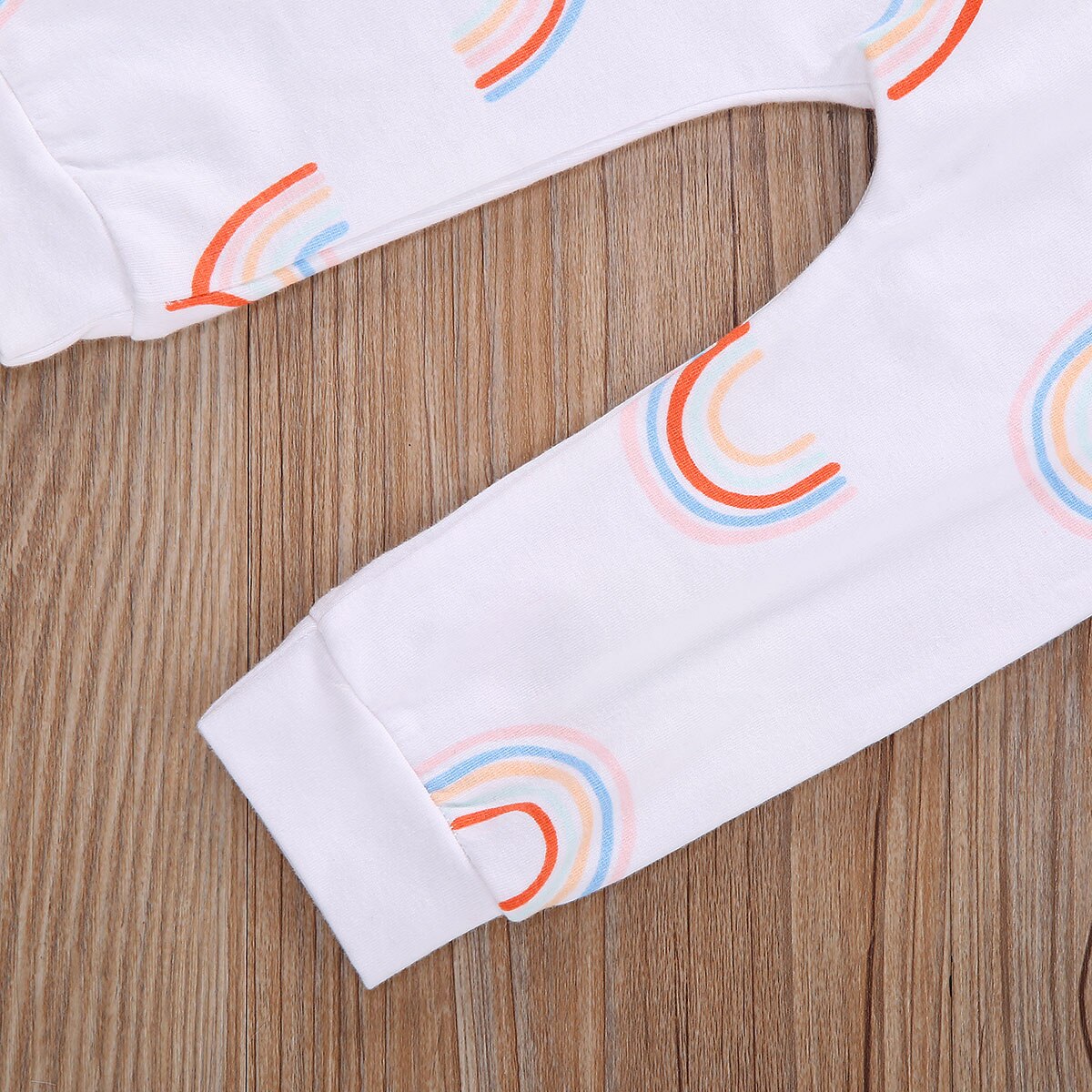 Focusnorm 0-24m nyhöst baby flickor pojkar kläder set regnbågstryck långärmad pullover sweatshirt toppar byxor